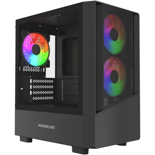 Корпус Powercase Mistral Micro A15B, Tempered Glass, 3x120mm FRGB fan, чёрный, mATX  (CMMA15B-L3)