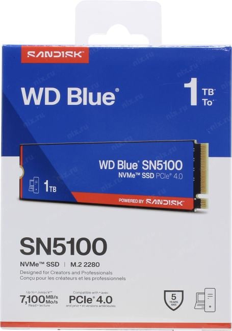 SSD 1 Tb M.2 2280 M WD Blue  SN5100  <WDS100T5B0E>  3D TLC