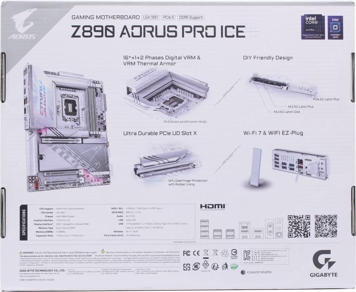 GIGABYTE Z890 AORUS PRO ICE (RTL) LGA1851 <Z890> 3xPCI-E 5GbLAN+WiFi+BT SATA  ATX  4DDR5