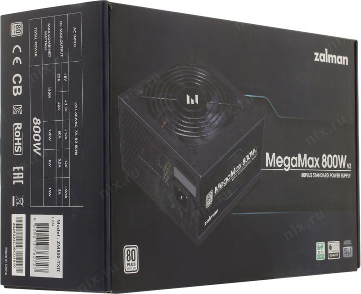 Блок питания Zalman  ZM800-TXII 800W ATX