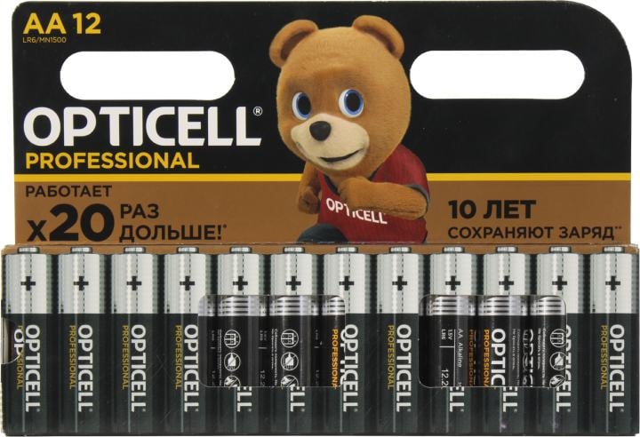 Батарейки OPTICELL MN2400-12, AAA, 1.5 В, щелочные, уп. 12 шт.