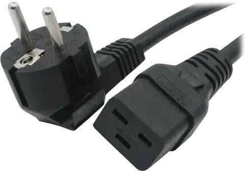 Кабель питания Filum FL-PC-SH90/C19-C3-3.0-BK, Schuko→C19, 16А, 3м, черный