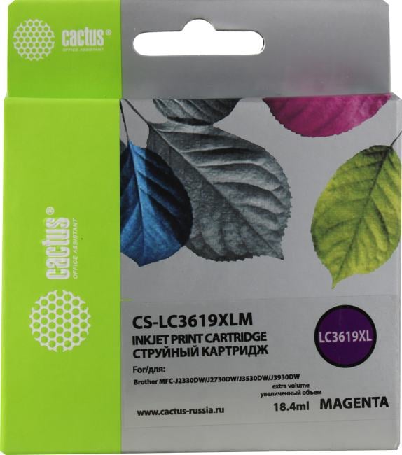Картридж Cactus CS-LC3619XLM Magenta для  Brother  MFC-J2330DW/2730DW/3530DW/3930DW