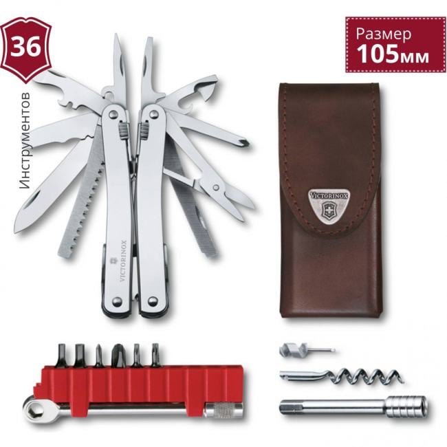 Мультитул Victorinox SwissTool Spirit X (3.0236.L) 105мм 36функц.  серебристый  подар.коробка