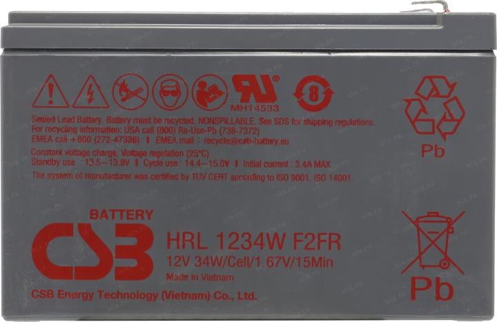 Аккумулятор CSB HRL 1234W F2FR (12V, 9Ah)  для  UPS