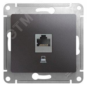 Розетка Systeme Electric GSL001381K GLOSSA компьютерная  RJ45 кат.5E (графит)