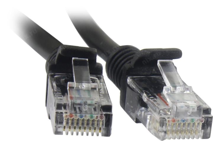 <084471> Кабель патч-корд .Patch cord кат.5e 2.0м, Cablexpert, многожильный, черный [PP12-2M/BK]