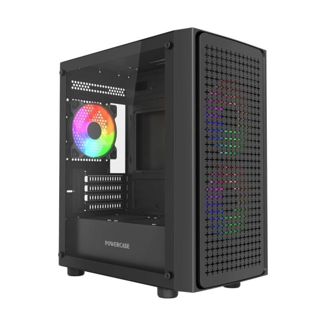 Корпус PowerCase CMMEM20B-L3, Mistral Micro EM20, TG, 2×140+1×120мм FRGB, mATX