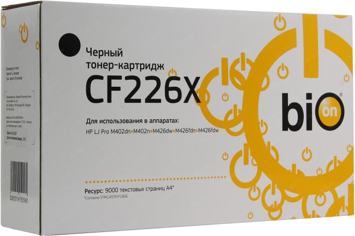Картридж лазерный Bion CF226X для HP LaserJet Pro M402d/M402dn/M402n/M426dw/M426fdn/M426fdw, черный, 9000 стр.