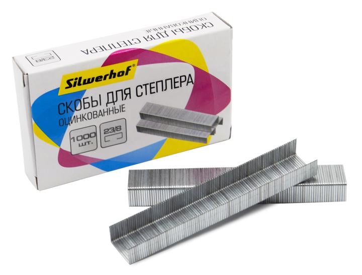 Скобы для степлера Silwerhof 421013, 23/8, оцинкованные, 1000шт