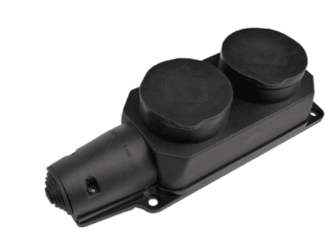 Smartbuy <SBE-16-2-00-R> Розетка двухместная с защитными крышками  (16A,  IP44)