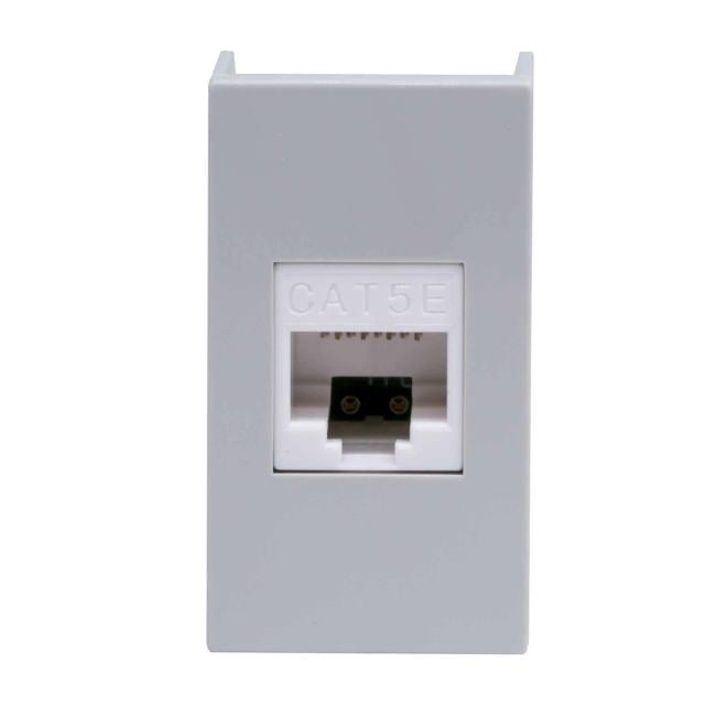 Розетка DKC 45138 компьютерная RJ-45 модульная, кат.5е, серая,  1 модуль, "Viva"