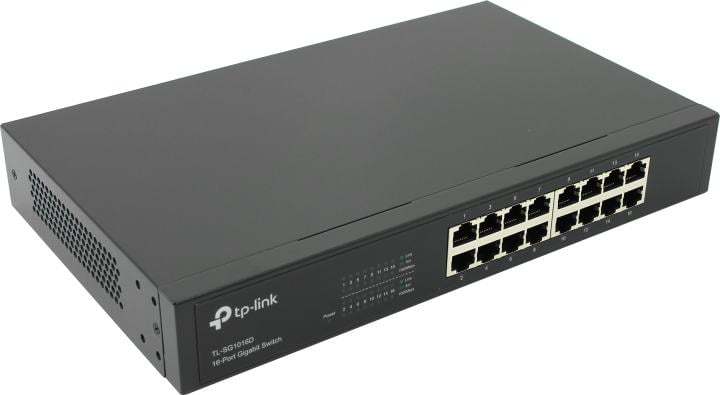 Коммутатор TP-Link TL-SG1016D, 16×1GbE, неуправляемый, настольный