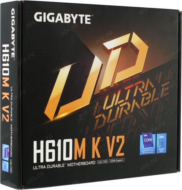 GIGABYTE H610M K V2 (RTL) LGA1700 <H610> PCI-E HDMI+DP GbLAN SATA  MicroATX  2DDR5