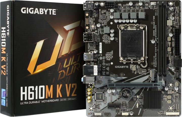 GIGABYTE H610M K V2 (RTL) LGA1700 <H610> PCI-E HDMI+DP GbLAN SATA  MicroATX  2DDR5