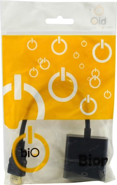 Bion <BXP-A-HDMI-VGA-04> Кабель-адаптер HDMI (M) -> VGA  (15F)  0.15м