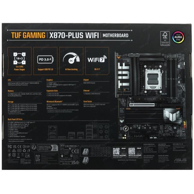 ASUS TUF GAMING X870-PLUS WIFI (RTL) AM5 <X870> 2xPCI-E HDMI  2.5GbLAN+WiFi+BT  SATA  ATX 4DDR5