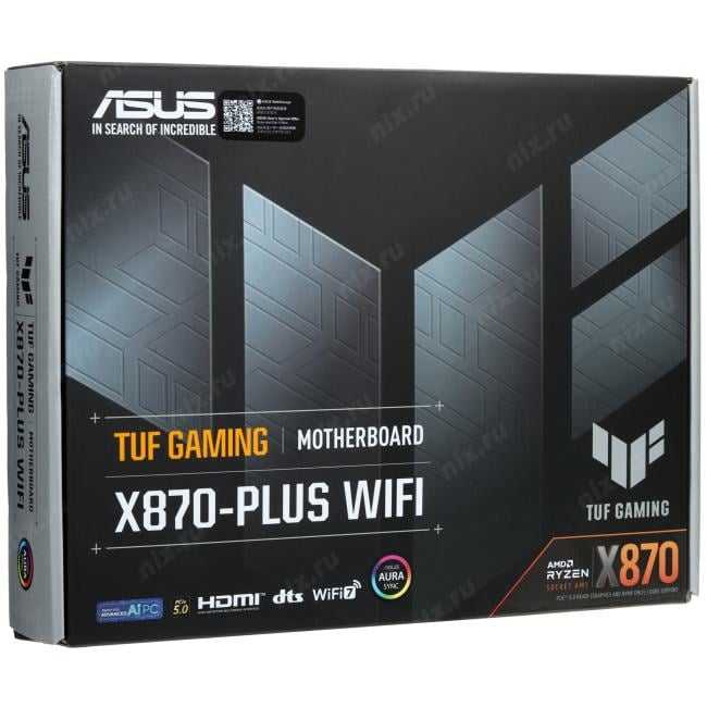 ASUS TUF GAMING X870-PLUS WIFI (RTL) AM5 <X870> 2xPCI-E HDMI  2.5GbLAN+WiFi+BT  SATA  ATX 4DDR5