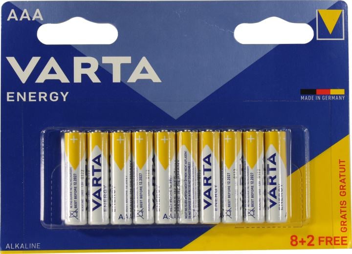 VARTA ENERGY MN2400-10 (LR03) Size"AAA", 1.5V, щелочной (alkaline)  <уп. 10 шт>