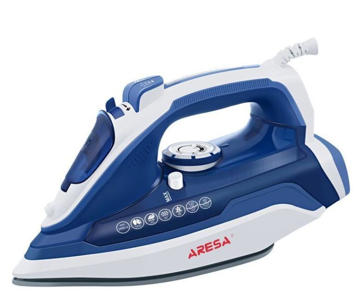 Утюг Aresa AR-3125 синий, 2400 Вт, 40 г/мин, 120 г/мин, 300 мл