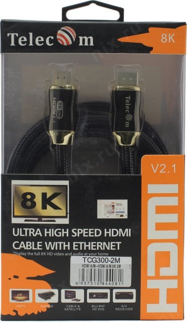 Telecom <TCG300-2м> Кабель HDMI to HDMI (19M  -19M) ver2.1 2м
