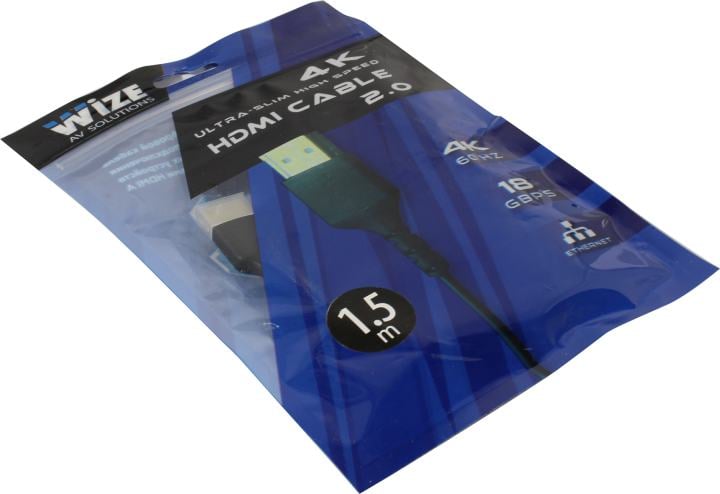 Кабель HDMI Wize WAVC-HDMIUS-1.5M, v2.0, 1.5м, ультратонкий