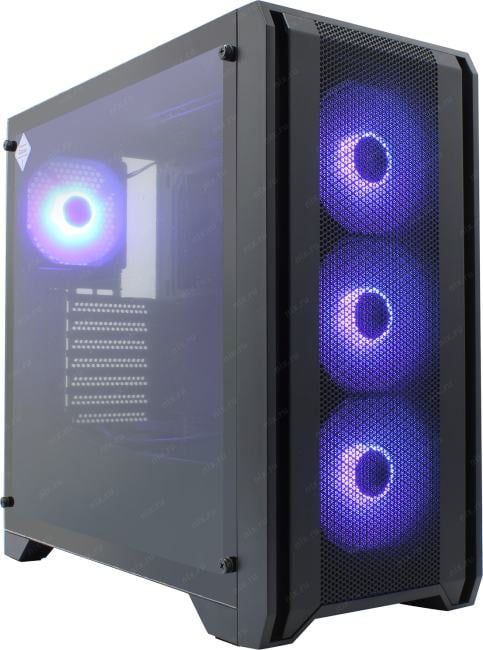 XASTRA Корпус A500 4ARGB Black ATX/Mesh/ tempered glass / 4x 120mm FC120-ARGB PWM fans/ A500-BK-FC120ARGB-4F-GL