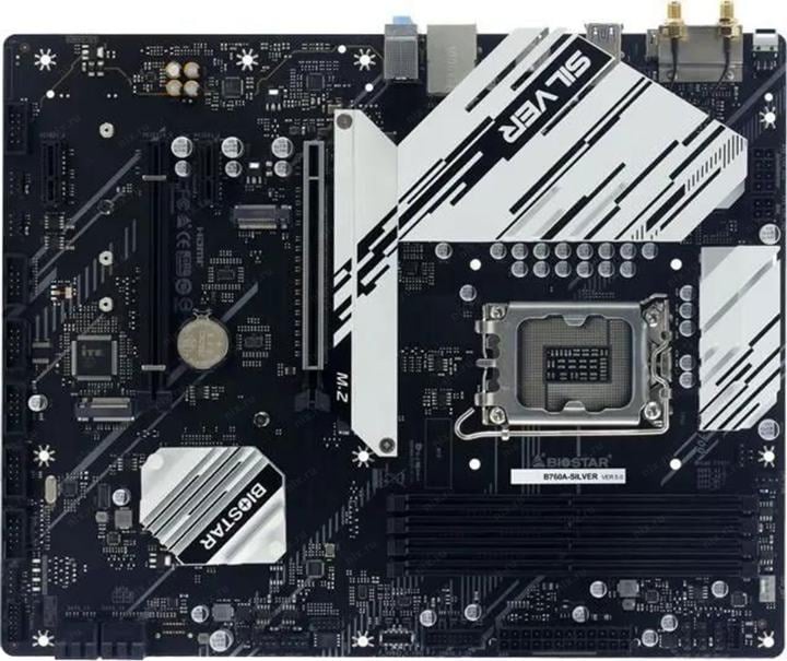 Материнская плата Biostar B760A-Silver  Soc-1700 Intel B760 4xDDR5 ATX AC`97  8ch(7.1) 2.5Gg RAID+VGA+HDMI+DP