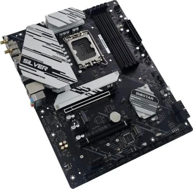 Материнская плата Biostar B760A-Silver  Soc-1700 Intel B760 4xDDR5 ATX AC`97  8ch(7.1) 2.5Gg RAID+VGA+HDMI+DP