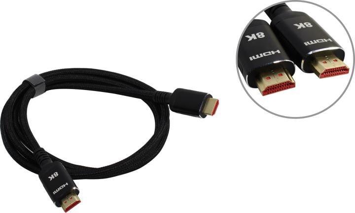 iOpen ACG859B-1.5 Кабель интерфейсный HDMI-HDMI 19M/M,ver. 2.1 8KX60Hz (Econom) оплетка 1.5m