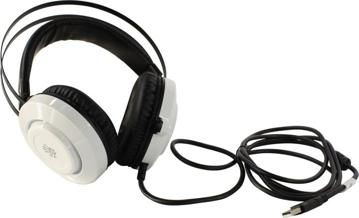 Наушники с микрофоном Bloody G521 White (7.1, шнур 2.3м,  USB, срегулятором громкости)