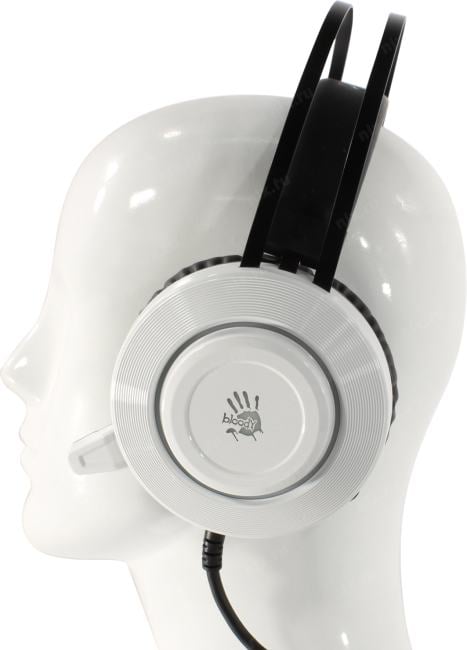 Наушники с микрофоном Bloody G521 White (7.1, шнур 2.3м,  USB, срегулятором громкости)
