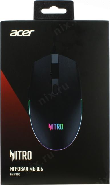 Acer Gaming Optical Mouse OMW400  <ZL.MCEEE.02U>  (RTL)  USB 6btn+Roll