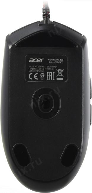 Acer Gaming Optical Mouse OMW400  <ZL.MCEEE.02U>  (RTL)  USB 6btn+Roll