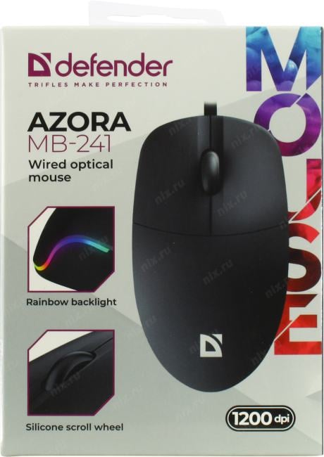 Defender Optical Mouse Azora <MB-241> (RTL)  USB 3btn+Roll <52241>