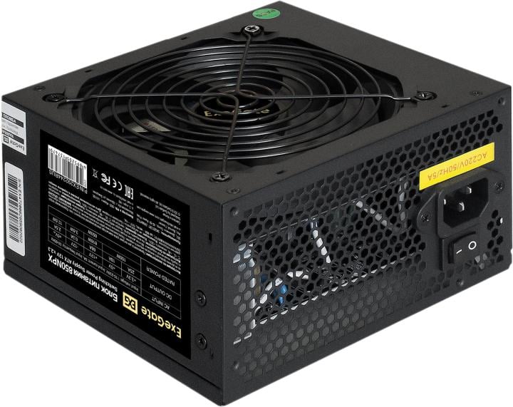 Блок питания серверный ATX 850 Вт Exegate EX292244RUS-S 850NPX 12cm fan 24pin 2x(4+4)pin PCI-E 3xSATA 2xIDE кабель 220V с защитой от выдергивания