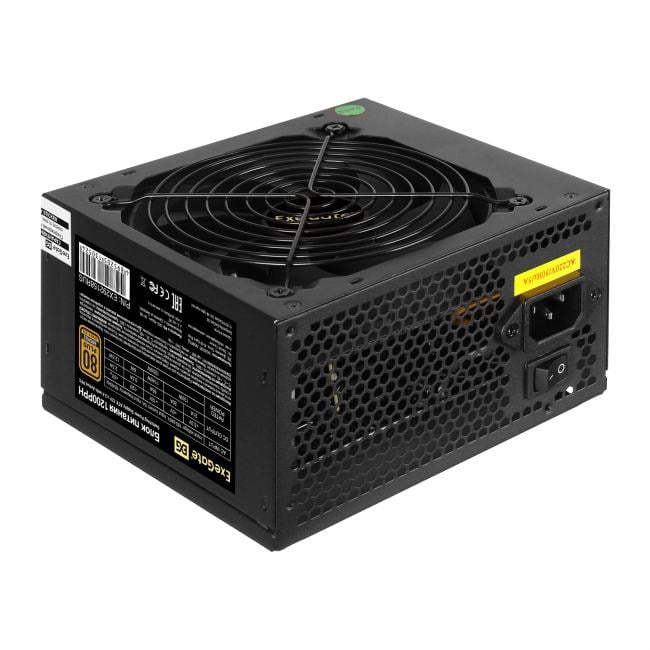 Exegate EX292158RUS-OEM Блок питания 1200W ExeGate 80 PLUS® Bronze 1200PPH-OEM (ATX, APFC, КПД 89% (80 PLUS Bronze), 12cm fan, 20+4pin, 2x(4+4)pin, 6xPCI-E, 8xSATA, 4xIDE, black, RTL)