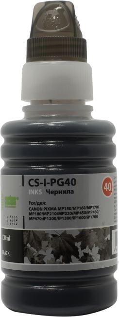 Чернила Cactus CS-I-PG40 Black для  Canon  Pixma  MP150/MP160/MP170/MP180/MP210/MP220 (100мл)