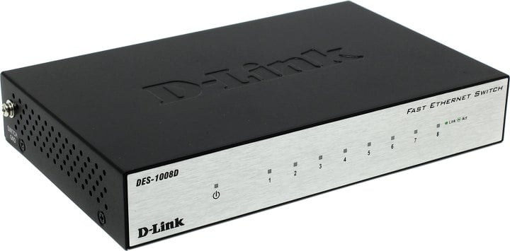 Коммутатор D-Link DES-1008D/L2B, 8×100Мб, неуправляемый