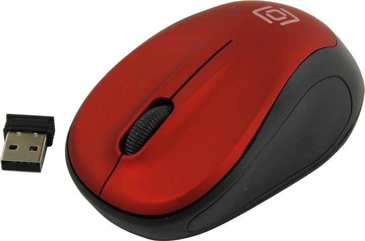 OKLICK Wireless Optical Mouse <665MW> <Black&Red> (RTL)  USB 3btn+Roll <1025135>