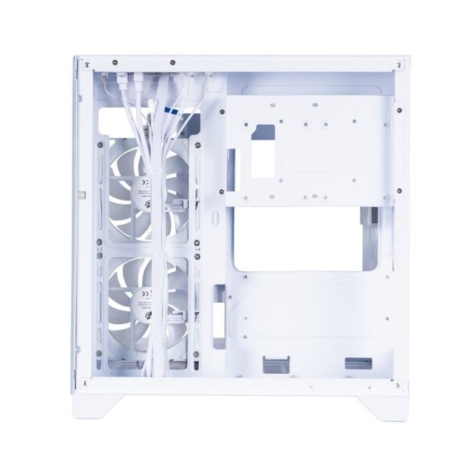Корпус 1STPLAYER MEGAVIEW MV5-TP ARGB White / mATX / 3x120mm ARGB  fans / MV5-TP-WH-2FC7R-W-1FC7-W