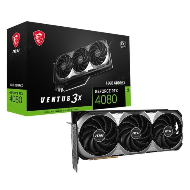 16Gb <PCI-E> GDDR6X MSI RTX 4080 16G VENTUS 3X E OC (RTL)  2xHDMI+2xDP <GeForce RTX4080>