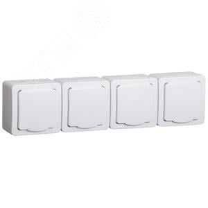 Розетка IEK ERMP42-K01-16-54-EC 4-м ОП Гермес Plus РСб24-3-ГПБб 16А IP54 с  заземл.  с  крышкой белая
