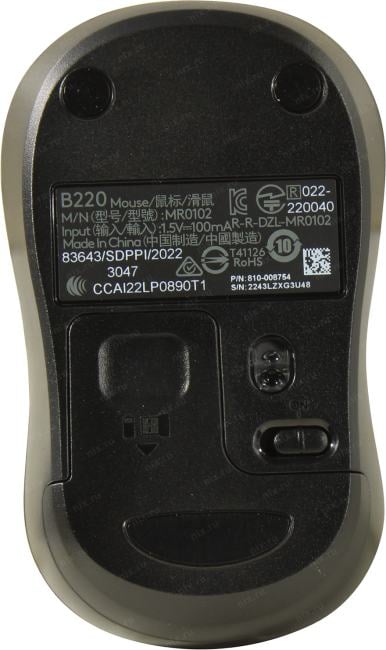 Logitech B220 Silent Black Wireless Mouse <910-005553>  (OEM) USB 3btn+Roll