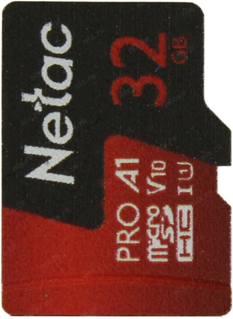 Netac <NT02P500PRO-032G-S> microSDHC Memory Card 32Gb  UHS-I U1 V10