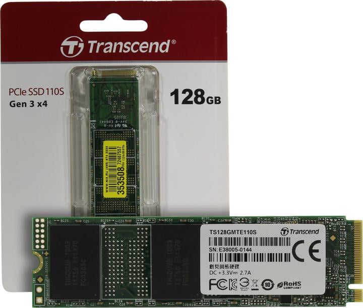 SSD 128 Gb M.2 2280 M Transcend MTE110S <TS128GMTE110S>  3D  TLC