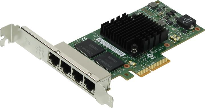 Сетевой адаптер Intel I350T4V2BLK, PCI-E, 4×RJ45, 1GbE