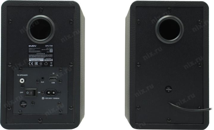 Колонки SVEN SPS-730 Black (2x25W, дерево, Bluetooth,  microSD, USB, ПДУ)