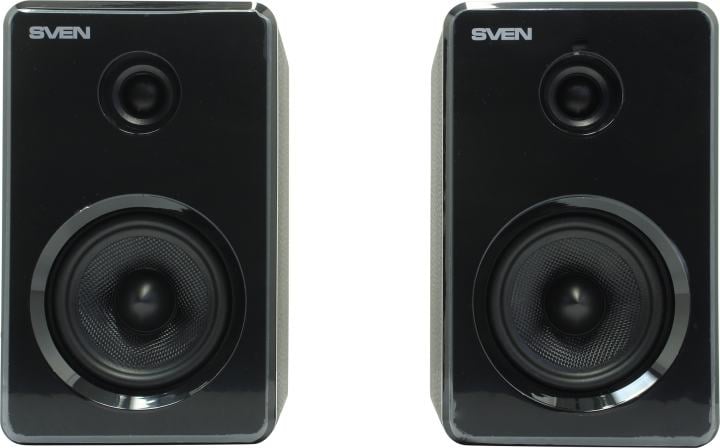 Колонки SVEN SPS-730 Black (2x25W, дерево, Bluetooth,  microSD, USB, ПДУ)