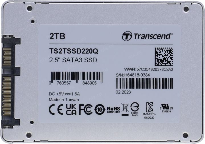 SSD 2 Tb SATA 6Gb/s Transcend  SSD220Q <TS2TSSD220Q> 2.5"